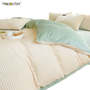 Maison de haute qualité, Design Simple et moderne, Super confortable, Polyester, molleton de corail, ensemble de literie 4 pièces, housse de couette moelleuse pour l'hiver - Product Image 5