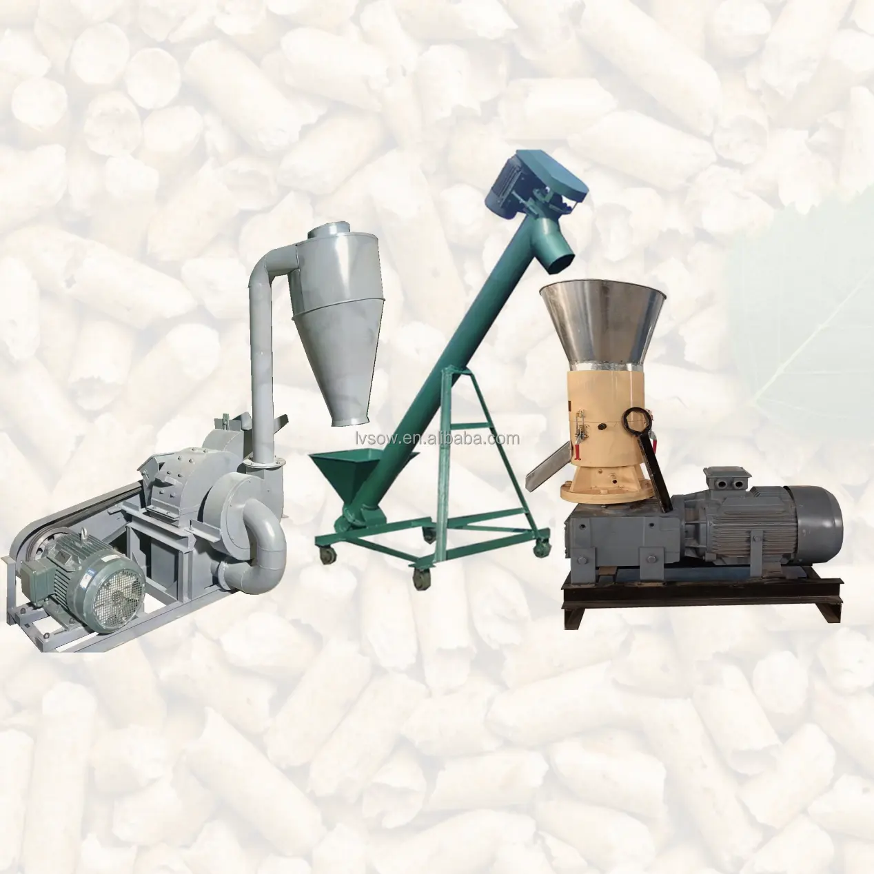 6mm 8mm 10mm Size Biomass Wood High Quality Waste Portable Pellet Machine