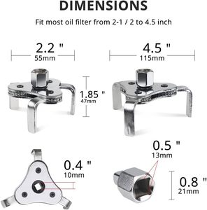 Llave de Extracción de Filtro de Combustible de Acero de Alto Carbono de Doble Accionamiento, 3 Mordazas, 2 Vías, Herramientas de Reparación Automotriz - Product Image 3