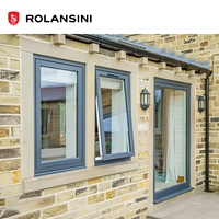 Ventanas de Guillotina Dobles para Casa Móvil Rolansini, Ventanas Antitormentas Superiores, Estilo Australiano, Color Negro, Ventanas AS2047