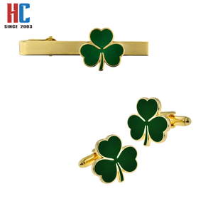 Pinza de corbata de metal esmaltado con diseño de trébol de San Patricio, personalizada de fábrica con 20 años de experiencia - Product Image 2