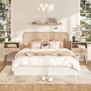 Tiroirs de table d'appoint bohème <span class=keywords><strong>étagère</strong></span>s ouvertes support de lit de chevet <span class=keywords><strong>avec</strong></span> pieds en bois massif décor à la maison pour chambre dortoir petits espaces - Product Image 4