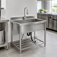 OEM Beschikbaar 201 304 Catering Kwaliteit Anti-Kras Enkelvoudige Ronde Buispoten RVS Werktafel voor Slagerij