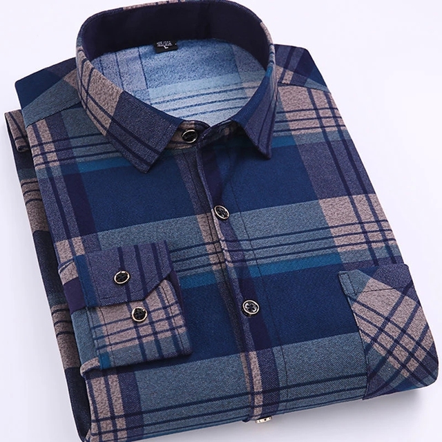 Spring and Autumn New Men's Classic Fashion Versatile Long Sleeve Plaid Shirt Men's Leisure Slim Size High Quality Shirt