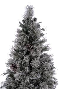 Arbre de Noël artificiel en PVC Treesmas de 90 pouces, aiguilles de pin mélangées, 1054 pointes, 16 pommes de pin, base de support personnalisable, intérieur/extérieur - Product Image 2