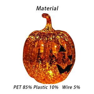 Halloween hecho a mano plástico Horror brillo calabaza LED luz ornamento linterna en forma de calabazas fiesta decoraciones festivas - Product Image 3