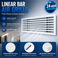 Grille d'aération linéaire encastrée étroite en ABS avec persiennes pour installation au sol, au plafond ou au mur dans les systèmes CVC