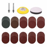 Kit de 104 disques de ponçage de 75 mm, 10 grains, tampons de ponçage Velcro avec support pour finition de meubles, emballage OEM à grains mixtes