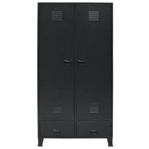 Armoire de rangement en métal de style industriel noir, robuste, en acier, pour la maison et le bureau - Product Image 1