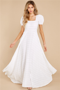 2025 Summer Casual Elegant Trendy Custom <strong>Low</strong> MOQ Woman <strong>White</strong> Long Boutique Ladies Short Sleeve Floral Embroidered Maxi Dress - Product Image 2