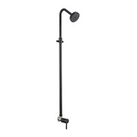 Juego de ducha de pared para exteriores, negro mate, con grifo de cuello de cisne, para piscina, playa, jardín, venta al por mayor de fábrica