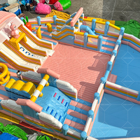 Dessin animé rose PVC lapin et carotte astronaute espace château gonflable amusant maison de rebond avec ballon pour parcs à thème et fêtes
