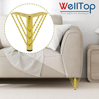 Pieds de canapé modernes en métal WELLTOP pour meubles d'extérieur, cuisine, hôpital et hôtel - Pieds décoratifs pour tables et chaises
