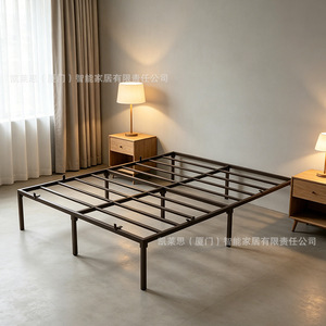 Cadre de lit en métal Kailais, taille personnalisée, base à lattes renforcée, usage hôtelier - Product Image 1