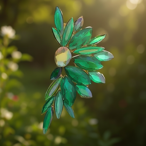 Orecchini pendenti E4121 con cristalli rossi a forma di pianta, montatura a griffe in lega di zinco, gioielli da donna alla moda, stile romantico per feste - Product Image 2