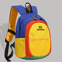 Sac à dos design pour femme en nylon, petit sac à dos décontracté color block, panneaux contrastants, bretelles zippées, pour l'extérieur