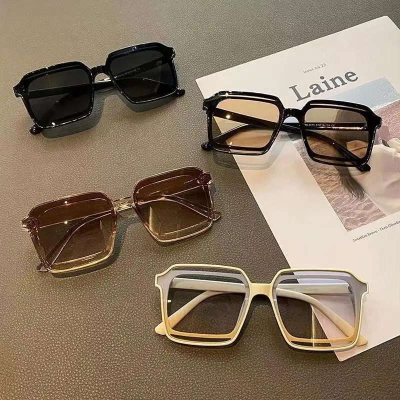 Nouveau carré creux lunettes de soleil grand cadre mode lunettes de soleil à la mode rétro lunettes de soleil