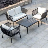 Ensemble de meubles de jardin en rotin tressé postmoderne, écologique, personnalisé, avec structure métallique, résistant à l'eau, pour l'extérieur