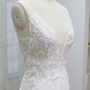 Thanh lịch 2-Piece hiện đại sang trọng ren appliques Bridal Gown nhập khẩu chất liệu A-line Silhouette Chiều dài sàn bất Mẫu Trung Quốc - Product Image 5