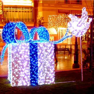 Decorazione decorativa luminosa della scatola regalo luminosa del Festival del centro commerciale dell'hotel di natale