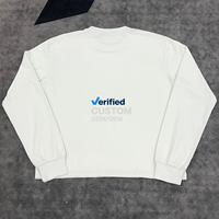 Sweat-shirt surdimensionné à col rond personnalisé avec étiquette privée, style streetwear, coupe ample et courte, couleur ivoire