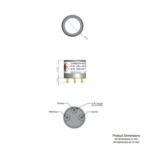 Sensor electroquímico de CO de DD Scientific GS+4COSLI-M, detector de monóxido de carbono de 0-1000 ppm - Product Image 4