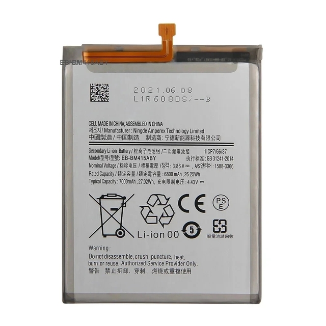 High Quality Replacement Battery EB-BM415ABY for Samsung Galaxy M51 M515F 6800mAh Authentic Battery
