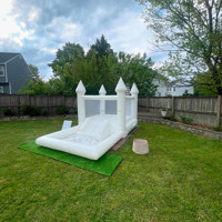 Château gonflable commercial personnalisé avec toboggan et piscine à balles, structure gonflable en PVC pour location de fêtes d'enfants et jardin