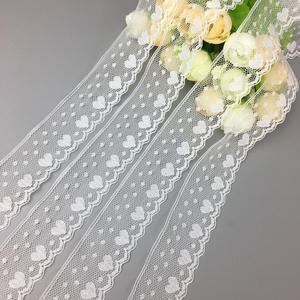 Quantité 2.8cm Nylon Dentelle Maille Coeur Forme Dentelle Légèreté Doux Blanc Noir DIY Fait à la Main Fille Vêtement Lolita Robe - Product Image 3