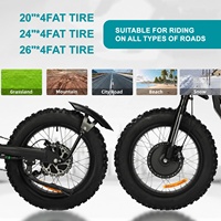 Kit de conversion de vélo électrique à pneus larges, double moteur, 20x4 pouces, 24x4 pouces, 26x4 pouces, 250W - 3000W, ensemble de moteurs de moyeu pour vélo électrique