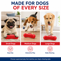Jouet pour chien en caoutchouc rouge, durable, interactif et résistant, pour l'entraînement et le nettoyage des dents