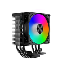 PCCOOLER H4 ARGB Noir Dissipateur thermique pour processeur à refroidissement par air 4 caloducs Ventilateur PWM Compatible avec les générations 12/13 1700/AM4/AM5 Hauteur 133 mm