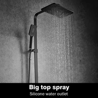 SANIPRO colonne de montage mural en acier inoxydable noir mat robinet de douche à effet pluie mélangeur de robinet à 3 voies ensemble de douche thermostatique intelligent