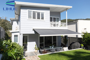 Mái Hiên Nhà Cung Cấp Ngoài Trời Điện Không Thấm Nước Acrylic Vải Nhôm Khung Đầy Đủ Cassette Có Thể Thu Vào Cánh Tay Mái Hiên Với LED Ánh Sáng - Product Image 6