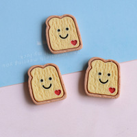 Ciondoli in resina a forma di uova fritte, cabochon piatti a forma di toast, accessori decorativi fai da te per scrapbooking e fermagli per capelli