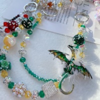 Nouveau Pendentif Dragon Volant pour Téléphone Portable, Chaîne de Perles en Cristal, Vente en Gros, Bijoux Pendentifs pour Femmes, Personnalisable
