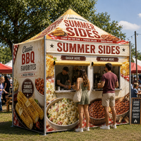 Tente de snack rétractable en tissu Oxford résistant aux intempéries avec logo personnalisé, qualité supérieure, pour stand de marché, livraison directe