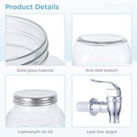 Offre Spéciale Distributeur de boissons en verre scellé 4L 8L avec robinet couvercle antirouille idéal pour thé boissons jus détergent à lessive Ferment