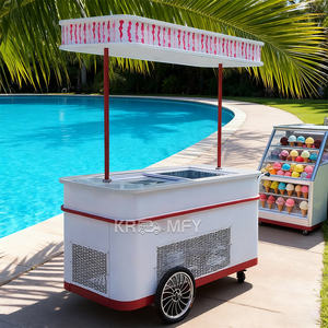 Carrito de Helados Móvil para Exteriores, Congelador Exhibidor de Gelato, Carrito Comercial de Alimentos - Product Image 3
