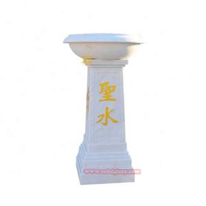 Cristo Iglesia Catedral Estatua de mármol Piedra tallada Fuente bautismal Lavabo Diseño intrincado Escultura de arte - Product Image 1