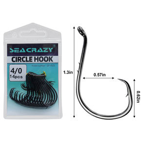 Gancio a cerchio a 8/0 4/0 in acciaio ad alto tenore di carbonio con pugnalate alle spalle è adatto per la pesca d'altura con cernie e attrezzi da pesca al tonno - Product Image 5