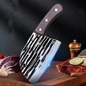 Couteau de Cuisine Professionnel Multi-Usage Tranchant en Acier Inoxydable, Manche en Bois pour <span class=keywords><strong>D</strong></span>écouper Têtes de Poisson, Viandes et Os, 9cm – Idéal Restaurants Asiatiques - Product Image 4