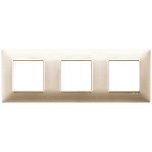 Vimar Wall <b>Switch</b> Plate 3 Gang Matte Champagne Finish 27mm Length - Product Image 1