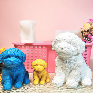 2026 Cute Sitting Teddy Dog Enthusiast Home Decoration Votive Soy Wax Custom Fragrance Handmade Art <b>Candle</b> - Product Image 3
