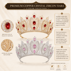 Diadème Élégant en Cuivre Doré avec Cristaux CZ Vert Émeraude, Couronne Ovale en Cristal Taillé Poire, Bijou de Mariage <span class=keywords><strong>Indien</strong></span> et Pakistanais pour Mariée et Reine - Product Image 1