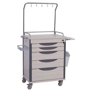 उच्च गुणवत्ता वाली चिकित्सा उपयोगिता कार्ट अल्ट्रा-शांत कैस्टर मोबाइल जलसेक गाड़ी 4 इंजेक्शन ट्रॉली - Product Image 2