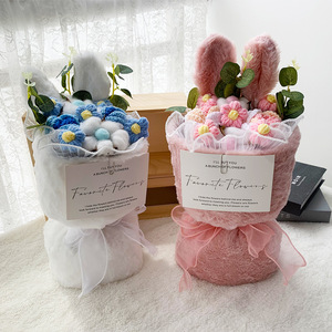 Ramo de Muñecas de Rosa Tejidas, con Orejas de Conejo, Flor de Cristal, Estilo Moderno y Dulce, Regalo para Novia en el Día de San Valentín o Cumpleaños - Product Image 3