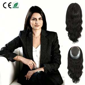 Nuevo, Tupé de Encaje Frontal de 16 Pulgadas para Mujer, Encaje Francés Q6, Base de PU, Cabello Brasileño Remy Liso Birmano, Anudado a Mano, Personalizable, Sin - Product Image 1