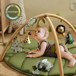 Alfombra <span class=keywords><strong>de</strong></span> Juego Acolchada <span class=keywords><strong>de</strong></span> Lujo con Arcos y Diseño <span class=keywords><strong>de</strong></span> Hojas, <span class=keywords><strong>Gimnasio</strong></span> <span class=keywords><strong>de</strong></span> Actividades Multifuncional con Juguetes Táctiles <span class=keywords><strong>de</strong></span> Jirafa y León - Product Image 3