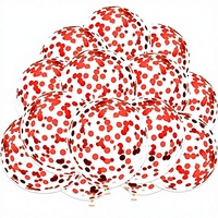 Ballon de fête d'anniversaire en latex transparent épais de 12 pouces, rempli de confettis rouges, bleus, verts, blancs, oranges, noirs, roses